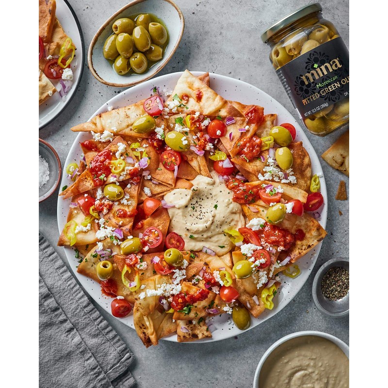 Mina Pitted Green Olives, 350ml