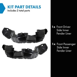 TRQ TRQ Front Inner Fender Liner Set Compatible with 2004-2006 Lexus RX330 2007-2009 RX350 LX1248101 LX1249101