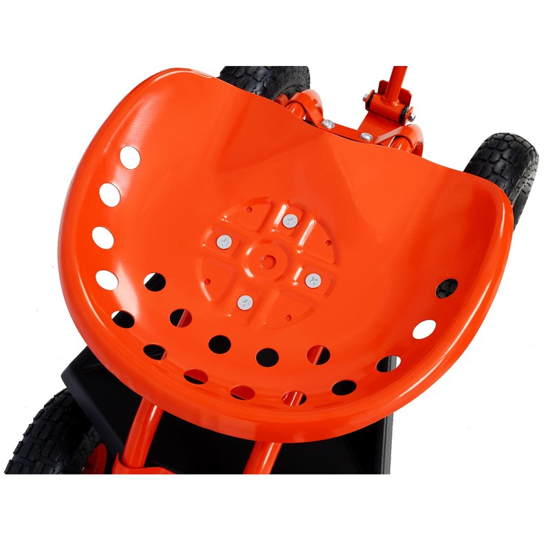 Rolling Garden Cart Seat with Wheels and Tool Tray, Garden