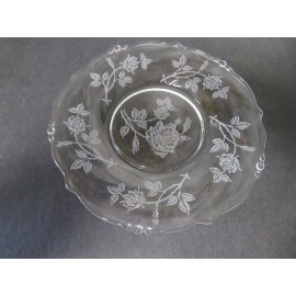 Heisey Vintage Heisey Glass Rose Etched Rose Salad Dessert Plate Elegant 7"