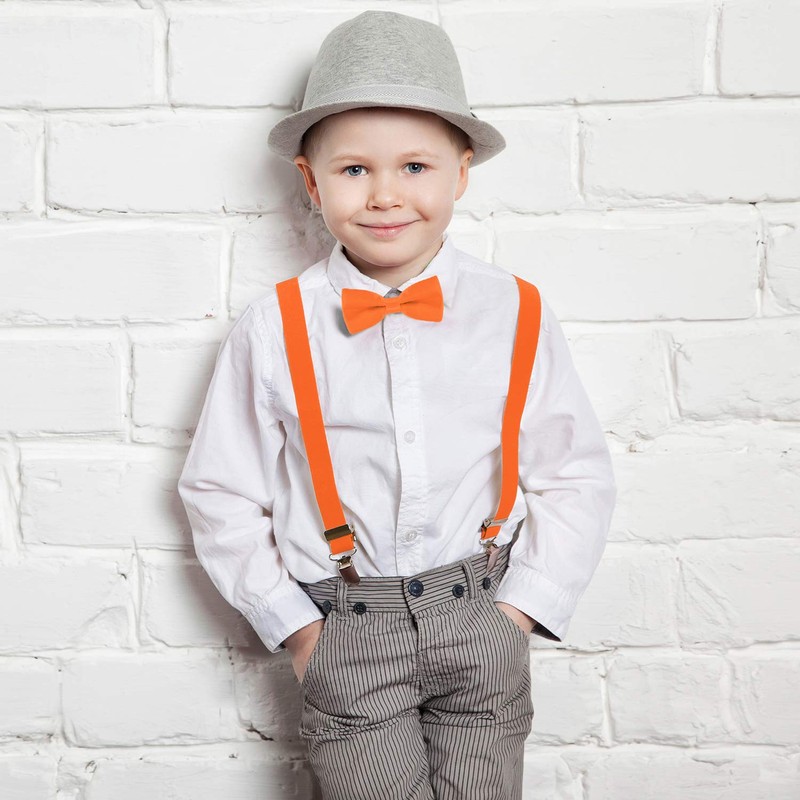 DonDon Boys' Braces Bow Tie Set Elastic and Adjustable Length