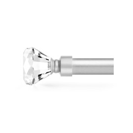Orger Brushed Nickel Diamond Curtain Rod for window from 30" to 67", Adjustable Drapery Rod with Clear Diamond Designed Finials, Single Window Treatment Rod for Living Room
