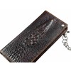 Mens Long Crocodile Head Motorcycle Punk Leather Wallet With a