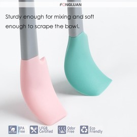 FONGLUAN Mini Silicone Spatula Set of 5 - Heat Resistant & Nonstick Rubber Spatulas - Dishwasher Safe Kitchen Utensils for Cooking, Baking, Mixing
