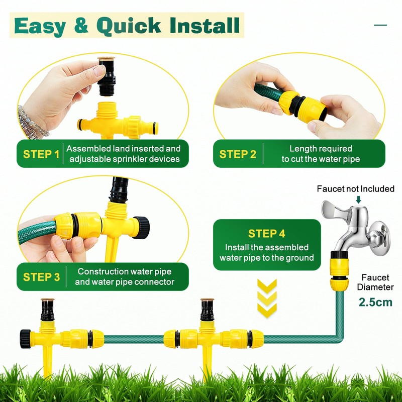 UCINNOVATE Garden Sprinkler, 360°Rotation Lawn Sprinklers, Garden Above Ground Sprinkler