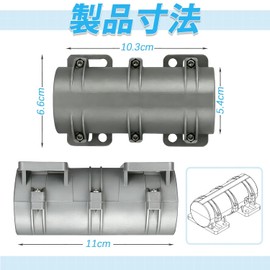 振動モーター DC12–24V 3800rpm 偏心ウェイト内蔵 小型バイブレーションモーター 外形約110×66×54mm・穴径6.1mm/取付ピッチ51.2mm｜振動ふるい/搬送/試作装置に