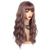 Chisu Glueless Long Wavy Synthetic Hair Wig with Bangs 26