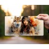 Twisted R Design Native American Girl and Wolf Aluminum Front