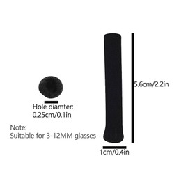 SHUNCHG 6 Pcs Black Cotton Eyeglass Ear Cushions, Non-Slip Comfortable Knitted Glasses Ear Cushion, Highly Elastic & Hypoallergenic Eyeglasses Temple Tips Sleeve for Glasses Sunglasses