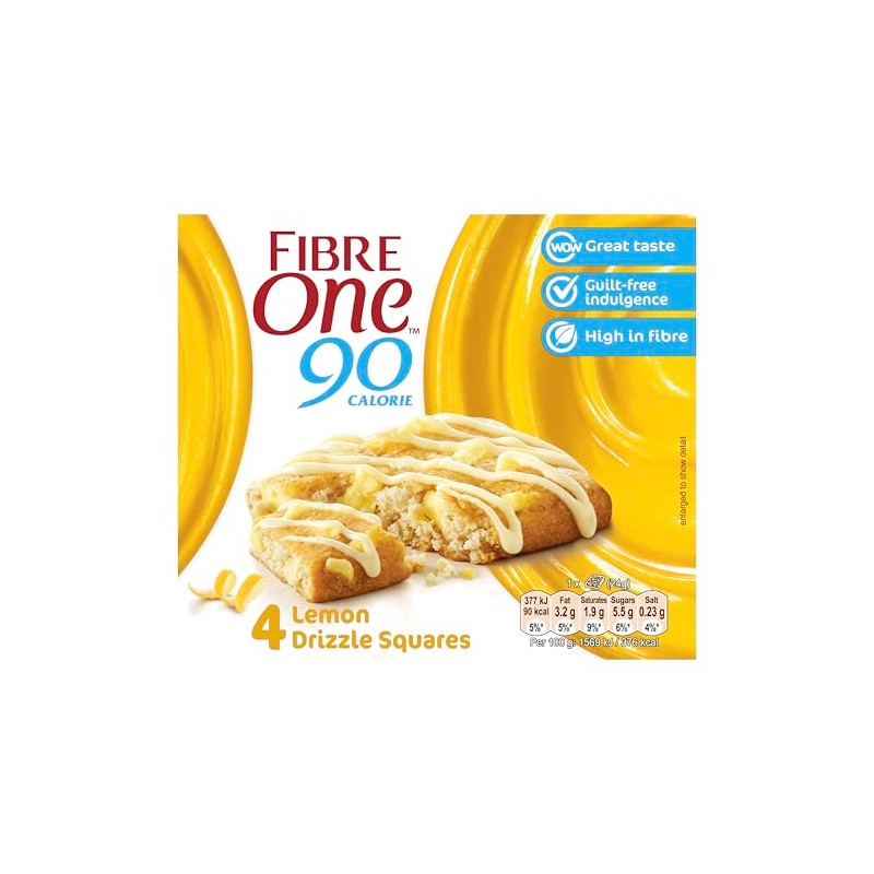 Fibre One 90 Calorie Lemon Drizzle Squares 7 x 4