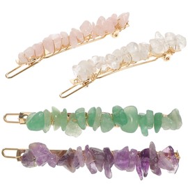 minkissy Fashion Crystal Hairpin Clip 4pcs Set for Women Crystal Barrette Hair Accessories Ideal for Daily Wear Special Events