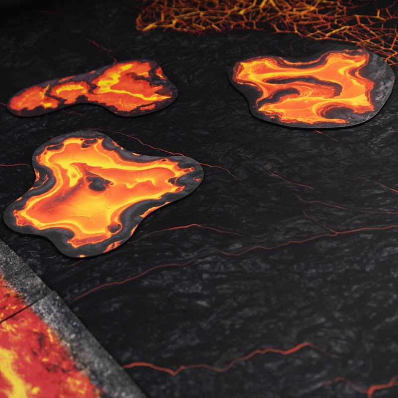 PLAYMATS Lava Lakes 2D Terrain Set for RPG Games