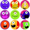 144 Monster Faces 30mm School Reward Stickers for Teacher, Parent