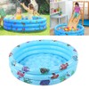 Kiddie Pool,Inflatable Ocean Pattern Pool Floats,3 Rings Kid Swimming Pool,