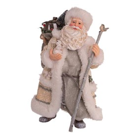 Kurt S. Adler 10.5-Inch Fabriché Snowy Woods Santa
