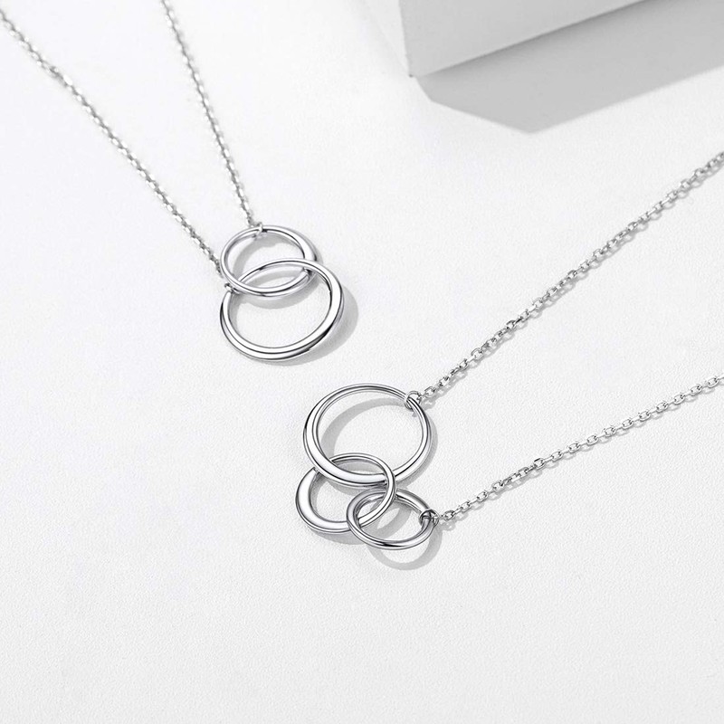 ChicSilver Mother Necklace - Sterling Silver Two Interlocking Infinity Double