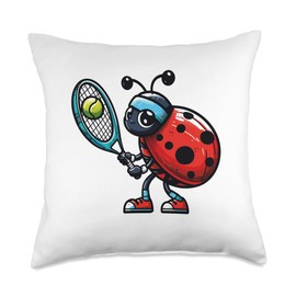 Ladybug Tennis Club Animals Sport Tournament Players Throw Pillow