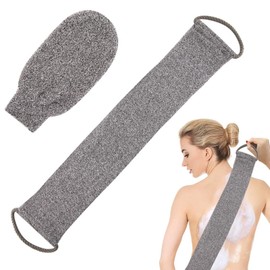 Pack of 2 Back Scrubber for Shower Bamboo Fibre Exfoliating Scrubber Sponge, Exfoliating Glove, Shower Back Scrubber Cloth Loofah Sponge for Back Body Exfoliating Back Brush for Men and Women