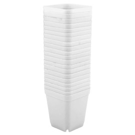 Yinhing Maceta de plástico, 20 Piezas macetas Modernas para suculentas cuadradas Decorativas, Ideales para Oficina y hogar