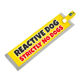 dogkit Reactive Dog Strictly No Dogs Space Awareness Sleeve for Reactive Nervous Dogs, Reflective, Waterproof, Double Sided Slip-on for the Dog Lead (Yellow, Plain)