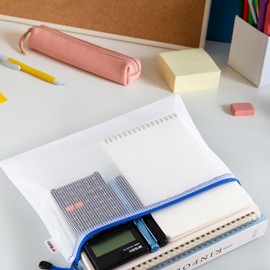 M&G 20 Pack Mesh Zipper Pouch Bags for Organizing Storage, A4 Letter Size, Waterproof Portable Document Zipper Pouches, Board Game Storage Bags for Office School Supplies