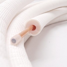 3/4" Insulated Copper Coil Line - Seamless Pipe Tube for HVAC, Refrigerant - 1/2" White Insulation - 15' Long