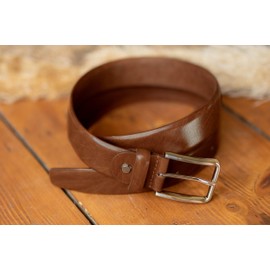 Gusti Roy Genuine Leather Belt with Silver Buckle Belt Business Belt Work Belt Simple Women Men Brown (95 cm), brown