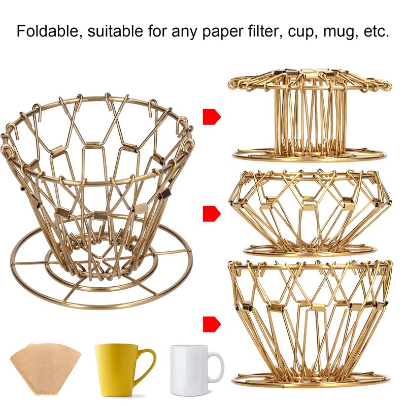 Collapsible Coffee Dripper, Stainless Steel Pour Over Coffee Dripper Filter