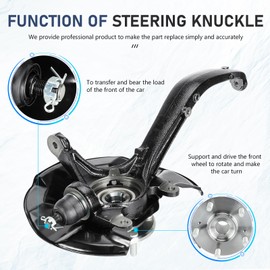 Front Right Steering Knuckle & Wheel Bearing Hub Assembly Fit for 2008-2012 Honda Accord, for 2009-2014 Acura TSX, Replace for # LK052 698-446 44300TA0A61, Passenger Side