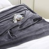 BEAUTEX Fleece Blanket Twin Size Grey Blanket Throw Super Soft