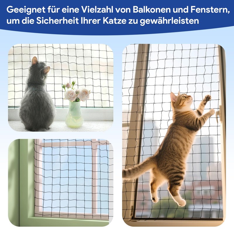 Cat Net for Balcony, Size 3 x 4 m, Includes