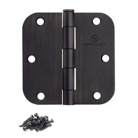 SORGMACH 24 Pack Door Hinges Oil Rubbed Bronze Hinges 3.5 in 5/8" Radius Corners Black Hinge Interior Hinge Hardware