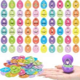 Saypacck 60 Pcs Paper Easter Egg Tokens Set Easter Egg Fillers Easter Gifts Egg Hunt Party Favors Easter Basket Fillers for Easter Egg Hunt Toys Easter Products Decorations