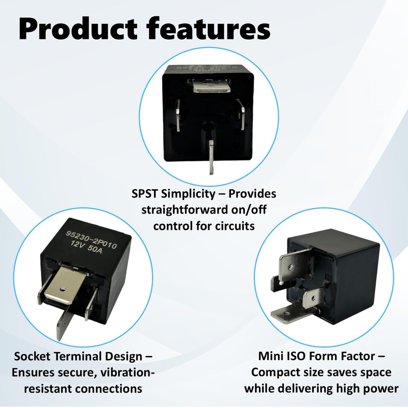 95230-2P010 12VDC 50A 4-Pin SPST Automotive Power Relay - High