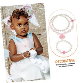 Healeved 1 Set Pearl Necklace and Bracelet Set for Collarbone Choker Jewelry with Shell Design for Special Occasions Elegant Ornament Pink