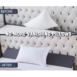 Wuly4ever King Size (76"x10"x6") Bed Wedge Pillow for Headboard Bed Gap Filler Mattress Wedge Gap Filler Triangle Pillow Long Bolster Pillow Reading Pillow - Fill The Gap(0-8") Grey