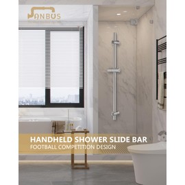 Vanbus Outdoor Shower Slide Bar 32-Inch with Adjustable Handheld Shower Head Holder for Bathroom Wall Mount SUS 304 Stainless Steel Brushed Finish (Brushed Nickel)