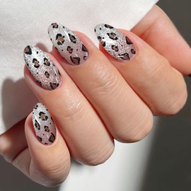 JMEOWIO Nagelfolie UV Härtend Leopardenmuster UV Gel Nail Strips Nagelsticker Nagelaufkleber Nail Art Dekoration Nageldesign Zubehör