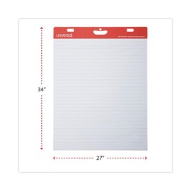 Universal UNV45602 27 in. x 34 in. Renewable Resource Sugarcane Based Easel Pads - Ruled, White (50 Sheets/Pad, 2 Pads/Carton)