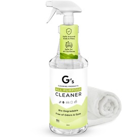 G's Cleaning Biodegradable All Purpose Cleaner – 32 oz Non-Toxic Natural Cleaning Spray – Multipurpose Cleaner Spray for Multi Surface, Kitchen, Counter Top, Furniture, Floor, Home and Household