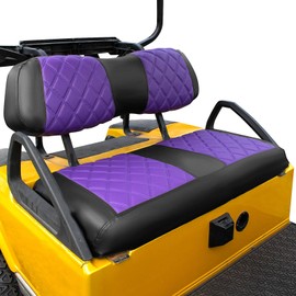 NOKINS Golf Cart Club Car DS 2000.5-Up Diamond Seat Covers Kit, Fits Club Car DS OEM Ordinary Front Seat Cushion, Golf Cart Vinyl Seat Cover, No Nails Required (Purple and Black)