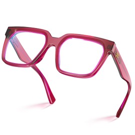 VISOONE Rectangle TR90 Blue Light Blocking Glasses Computer Eyewear with Preppy Look for Women and Men Cougar