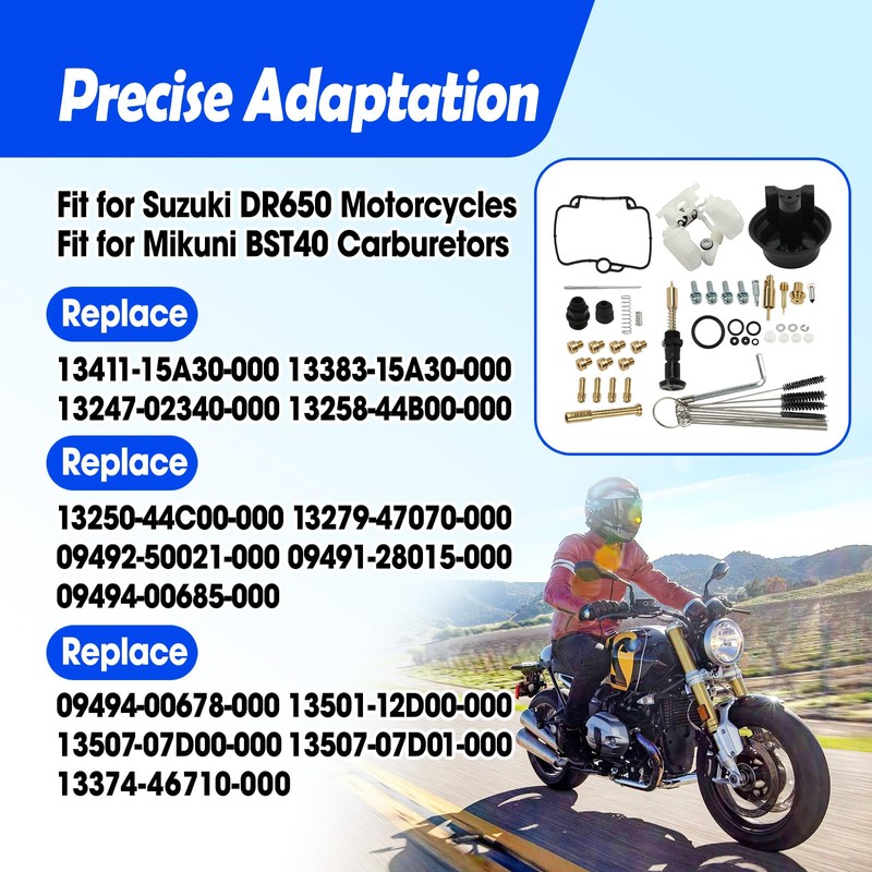 Carburetor Rebuild Kit Fit for Suzuki DR650 Motorcycle Mikuni BST40