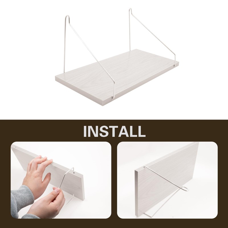 2 Set Fabric Wall Cubicle Shelf with Hooks, Wall Mounted