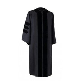 CLERKMANS Unisex Classic Doctoral PhD Graduation Gown - Doctorate Robe 45 (5'0"-5'2")