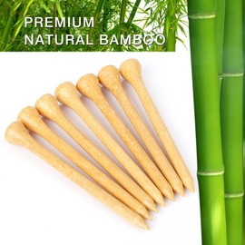BIRDIEBLAST Bamboo Golf Tees 200 Pack, 1-1/2", 2-3/4", 3-1/4" Available, Reduce Friction & Side Spin Premium Golf Tees (3-1/4")