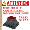 Myard 4x4 (Actual 3.5x3.5) Inches Aluminum Deck Post Base Furniture