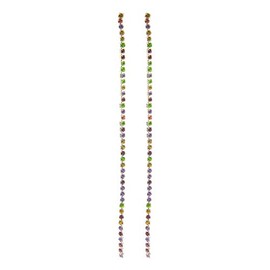 Rosemarie Collections Women's Stunning Crystal Rhinestone Extra Long Shoulder Duster Strand Hypoallergenic Post Back Earrings (2.5mm, 5", Single Strand Multicolored Crystal Silver Tone)
