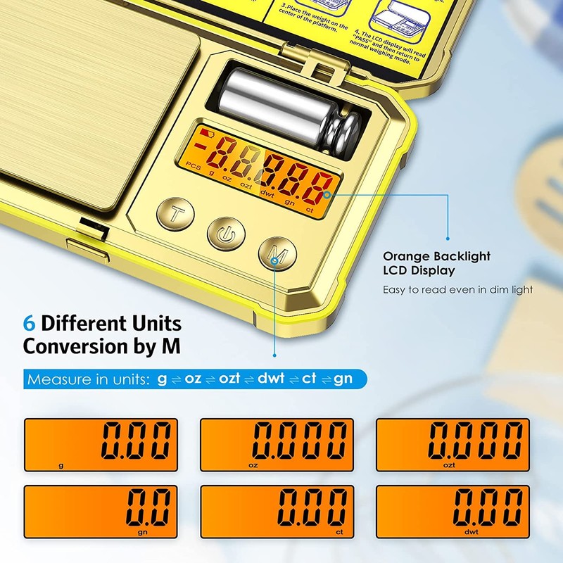 AMIR 200g/0.01g Digital Pocket Scale, Upgraded Mini Gram Scale with