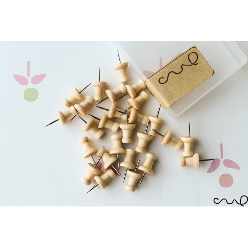 redchocol8® Light Brown Wooden Push Pins (A pack of 25